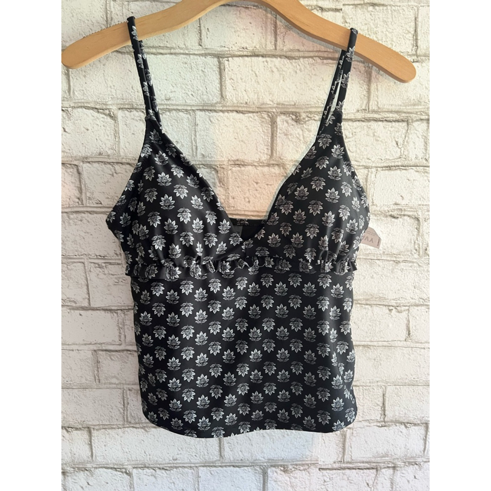 NWT Old Navy Tankini Adjustable straps removable liners Size Medium Black